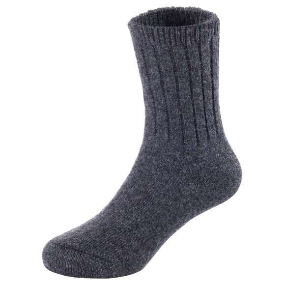 2 Pairs Children's Durable, Stretchable, Thick & Warm Wool Crew Socks. Perfect as Winter Snow Sock and All Seasons FS01 Size 2Y-4Y(Dark Gray)