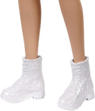 Barbie Fashionistas Doll #160 with Brunette Hair Polka Dot Off-The-Shoulder Dress, Toy for Kids 3 to 8 Years Old