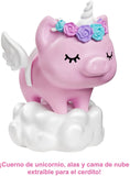 Barbie Extra Doll #3 in Pink Fluffy Coat with Pet Unicorn-Pig, Extra-Long Crimped Hair, Including Candy Bar Clutch & Gummy Bear Ring, Multiple Flexible Joints, Gift for Kids 3 Years Old & Up