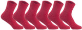 Lian LifeStyle Women's 6 Pairs Perfect Fit Wool Crew Socks. Cute and Comfortable with Wide Range of Colors and Styles LK08 Size Size 6-9 (Red)