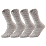 AATMart Men's 4 Pairs Lightweight Well Crafted Wool Crew Socks with Breathable Features | Athletic Moisture Wicking Socks FS03 Size 6-9 (Light Gray)