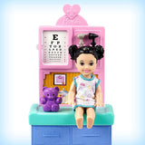 Barbie Pediatrician Playset, Blonde Doll (12-in), Exam Table, X-ray, Stethoscope, Tool, Clip Board, Patient Doll, Teddy Bear, Great Gift for Ages 3 Years Old & Up