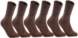 Lian LifeStyle Big Girl's Women's 6 Pairs Knee High Wool Socks HR1412 Size 6-9