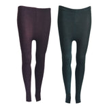 Lian LifeStyle Ultra Comfy Spandex Leggings for Women 2 Pair's | Teen & Juniors leggings - Breathable & Lightweight | Stretchy & Cool Active Wear: Workout Tights, Yoga Pants, Running Leggings | Perfect as Daily Basics, Color (Purple,Green)