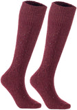 Lian LifeStyle Big Girl's Women's 2 Pairs Knee High Wool Socks HR1412 Size 6-9