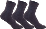 Lian LifeStyle Men's 3 Pairs Knitted Wool Blend Crew Socks LK08 Size Size 6-9 (Coffee)