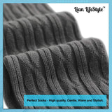 Lian LifeStyle Exquisite Big Girl's Women's 3 Pairs Thigh High Cotton Socks 6-9 L1024 (Black,Dark Grey,Navy)