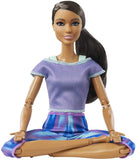 Barbie Made to Move Doll with 22 Flexible Joints & Curly Brunette Ponytail Wearing Athleisure-wear for Kids 3 to 7 Years Old