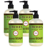 Effective Liquid Hand Soap for Daily Use Natural Hand Soap w/ Essential Oils for Hand Wash Cruelty Free Eco Friendly Product Apple Scented Soap 12.5 FL OZ Per Bottle, 4 Bottles