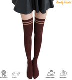 Lovely Annie Women's 3 Pairs Over Knee High Thigh High Cotton Socks Size 6-9 A1023