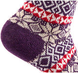 Lian LifeStyle Big Girl's 5 Pair Pack Fashion Plaid-Maple Leaf Wool Socks Size L/XL