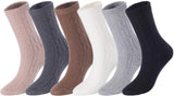 Lian LifeStyle Cute Big Girl's Women's 6 Pairs Cotton Crew Socks HR1756 Size 6-9