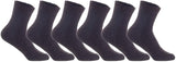 Lian LifeStyle Men's 6 Pairs Knitted Wool Blend Crew Socks LK08 Size Size 6-9 (Coffee)