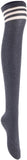 Lian LifeStyle Women's 3 Pairs Adorable Comfortable Soft Thigh High Over Knee High Cotton Socks Size 6-9 L1022(Black, Dark Grey, Kakhi)