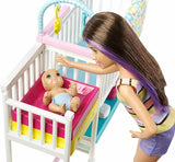 Barbie Nursery Playset with Skipper Babysitters Doll, 2 Baby Dolls, Crib
