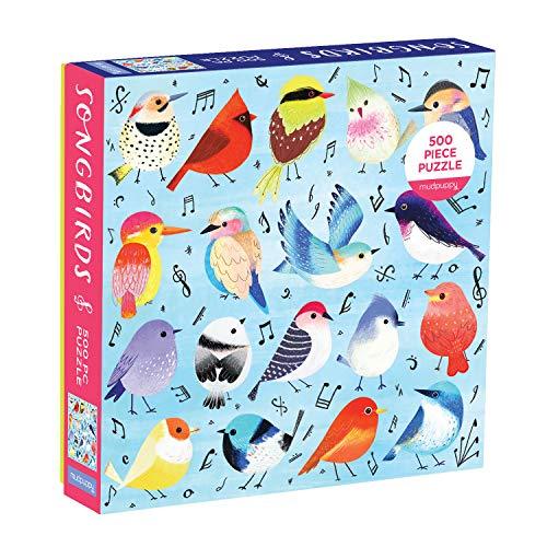 Mudpuppy Songbirds 500 Piece Family Jigsaw Puzzle, Illustrated Songbird Puzzle for Families and Adults with Colorful Birds and Music Notes