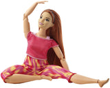 Barbie Made to Move Doll, Curvy, with 22 Flexible Joints Long Straight Red Hair Wearing Athleisure-wear for Kids 3 to 7 Years Old