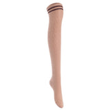 Lian LifeStyle Exquisite Big Girl's Women's 5 Pairs Thigh High Cotton Socks. Super Comfortable Female Socks in Vibrant Colors Size 6-9 L1023(Blk,Kaki,Wite,Nvy,Wine)