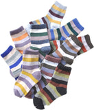 Lian LifeStyle Children's 10 Pairs Wool Blend Socks Stripped 4 Sizes
