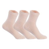 Lian LifeStyle 3 Pairs Fantastic Children's Wool Crew Socks, Super Comfortable, Soft, Adorable and Durable LK08 Size 0Y-2Y (Beige)