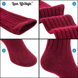 Lian LifeStyle Fascinating Children's 1 Pair Knee High Wool Blend Boot Socks Resistant, Comfortable and Health Focused, FS02 Size S (0-2Y) (Wine)