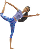 Barbie Made to Move Doll with 22 Flexible Joints & Curly Brunette Ponytail Wearing Athleisure-wear for Kids 3 to 7 Years Old