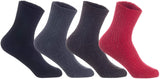 Lian LifeStyle Women's 4 Pairs Perfect Fit Wool Crew Socks for Healthy Feet Wide Range of Colors and Styles LK08 Size Size 6-9 (Random)