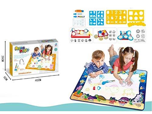 LA Educational Toys: Large Kids Play Mat | Drawing Mat with Kids Coloring Set | Perfect as Creative Toddler Activities: Drawing Game, Doodle Art, Water Paint | Durable, Easy to Store & Clean 838-1