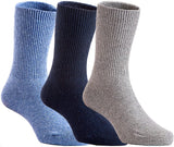 3 Pairs Children's Wool Socks for Boys & Girls. Thick & Warm Socks for Kids Perfect as Winter Snow Sock and All Seasons Size 1Y-3Y(Blue, Grey, Navy)