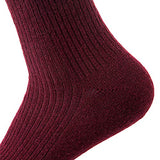 Lian LifeStyle Women's 2 Pairs Cute & Comfortable Wool Crew Socks Size 6-9 HR1612, Color (Claret, Grey)