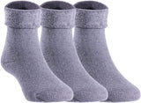 Lian LifeStyle Children's 3 Pairs Wool blend Crew Socks Plain Color Size (OM-24M)