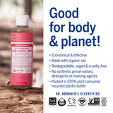 Dr. Bronnerâ€™s - Pure-Castile Liquid Soap (Peppermint) - Made with Organic Oils, 18-in-1 Uses: Face, Body, Hair, Laundry, Pets and Dishes, Concentrated, Vegan, Non-GMO