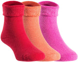 Lian LifeStyle Children 3 or 6 Pairs Wool Crew Boot Socks HRL1801 Size 0M-24M