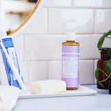 Undiluted Pure Castile Liquid Soap in Lavender Scent: 18-in-1 All Natural Soap w/ Organic Essential Oil Lavender Scent, All Purpose Castile Soap for Skincare, Hand Wash, Cleaning & More, 8 Fl OZ Bottle, 4 Bottles