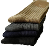 Lian LifeStyle Ultralight Men's 4 Pairs Breathable Wool Crew Socks For All Season and Weather HR1691 Size 6-9 (Coffee)