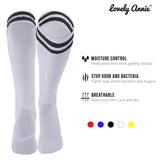 Lovely Annie 1 Pair Ultra Comfortable Girls Knee High Sports Socks Perfect as Activewear as Soccer, Football, and Other Sports XL002 Size S White