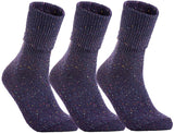 Lian LifeStyle Big Girl's Women's 3 Pairs Knee High Wool Socks HR1412 Size 6-9