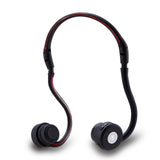 Lian LifeStyle Premium Bone Conduction Headphones Lightweight & Waterproof w/ Mic & Bluetooth Wireless Over Ear Headset Suitable for Sports LLS-YKLB2 (Black Red)