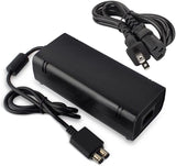Rinbers for Microsoft AC Adapter Power Supply Unit Brick Style with Power Cord Cable for Xbox 360 S Slim Console 100-127V, Black