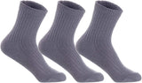 Lian LifeStyle Men's 3 Pairs Knitted Wool Blend Crew Socks LK08 Size Size 6-9 (Grey)