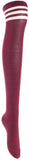 Lian LifeStyle Women's 5 Pairs Adorable Comfortable Soft Thigh High Over Knee High Cotton Socks Size 6-9 L1022(Wine)