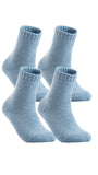 4 Pairs High Performance Men's Wool Socks, Breathable, Lightweight Moisture Wicking Crew Socks as Hiking and Running Socks One Size LK02(Blue)