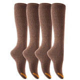 Lian LifeStyle Women's 4 Pairs Knee High Cotton Boot Socks LW158212 Size 6-9