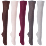 Lian LifeStyle Big Girl's Women's 5 Pairs Knee Thigh High Socks L1024 Size 6-9