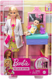 Barbie Pediatrician Playset, Blonde Doll (12-in), Exam Table, X-ray, Stethoscope, Tool, Clip Board, Patient Doll, Teddy Bear, Great Gift for Ages 3 Years Old & Up