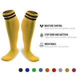 Meso Men's 2 Pairs Extremely Durable Knee High Sports Socks - Fitness & Workout Clothing, Gym, Gear or Fashion Socks XL003 Size M(Yellow)