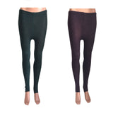 Lian LifeStyle Ultra Comfy Spandex Leggings for Women 2 Pair's | Teen & Juniors leggings - Breathable & Lightweight | Stretchy & Cool Active Wear: Workout Tights, Yoga Pants, Running Leggings | Perfect as Daily Basics, Color (Purple,Green)