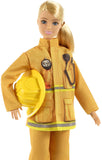 Barbie Firefighter Playset with Blonde Doll (12-in), Role-Play Clothing & Accessories: Extinguisher, Megaphone, Hydrant, Dalmatian Puppy, Great Gift for Ages 3 Years Old & Up