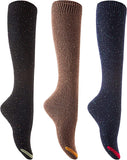 Lian Lifestyle Awesome Women's 3 Pairs Knee High Cotton Socks, Breathable, Fancy and Cozy Size 2.5-7 L158212(Grey,Coffee,Wine)