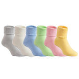Lian LifeStyle Super Cute Unisex Children 6 Pairs Cotton Crew Socks Comfortable, Fancy, and Healthy ZM01 Size (1Y-3Y) Multi Color